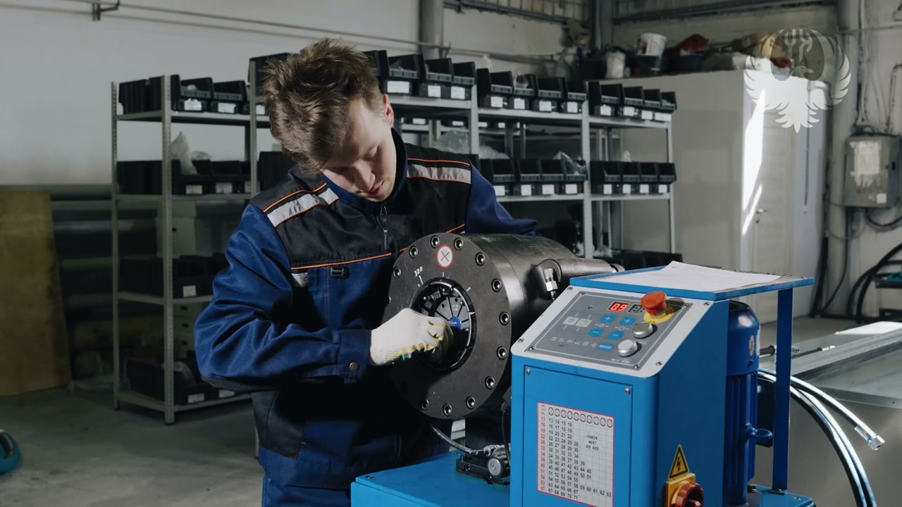 Обжим фитинга на станке